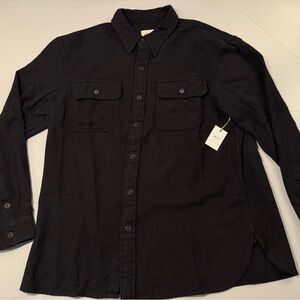 AE77 Premium Brushed Twill Workshirt - Black (L)
